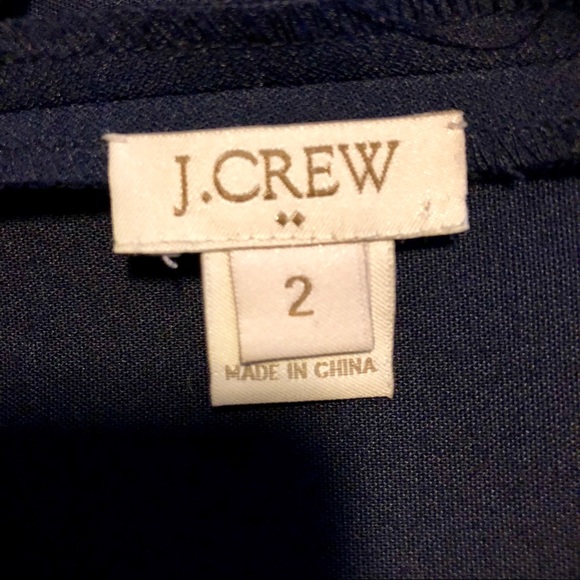 J. Crew Scalloped Trim Navy Dress - Picture 8 of 8